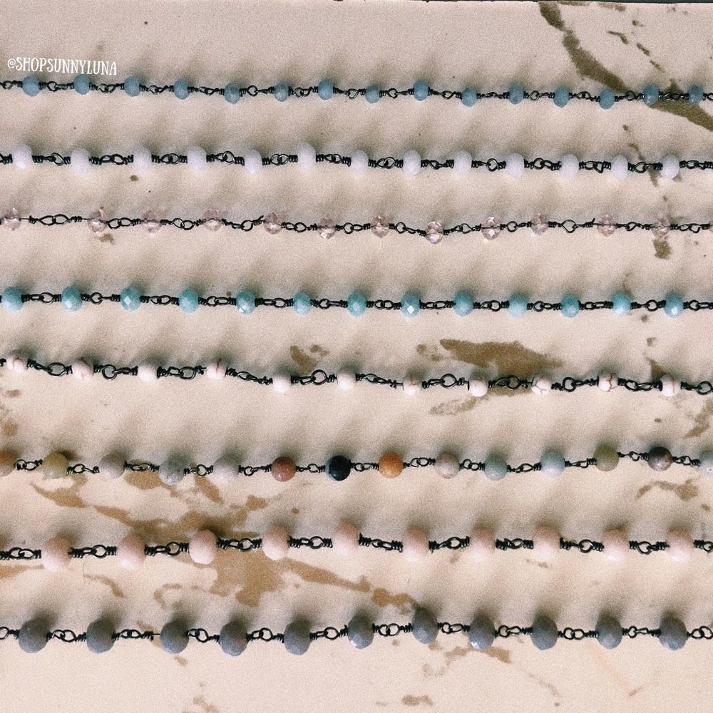 Rosary Bead Gunmetal Choker Necklace